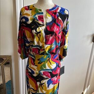 Norma Kamali Obie Dress in Carmen Print Sz. Med NWT